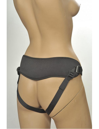 Чёрные трусики-джоки Kanikule Strap-on Harness universal Comfy Jock с плугом и кольцами