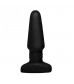 Черная анальная пробка Slim R Smooth Rimming Plug with Remote - 14 см.
