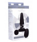 Черная анальная пробка Slim R Smooth Rimming Plug with Remote - 14 см.