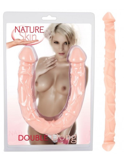Телесный двусторонний реалистичный фаллоимитатор Double Dong - 45,8 см.