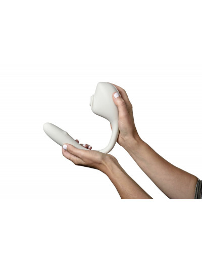 Серый вакуумный стимулятор с отростком Ose 2 Premium Robotic Massager