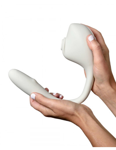Серый вакуумный стимулятор с отростком Ose 2 Premium Robotic Massager