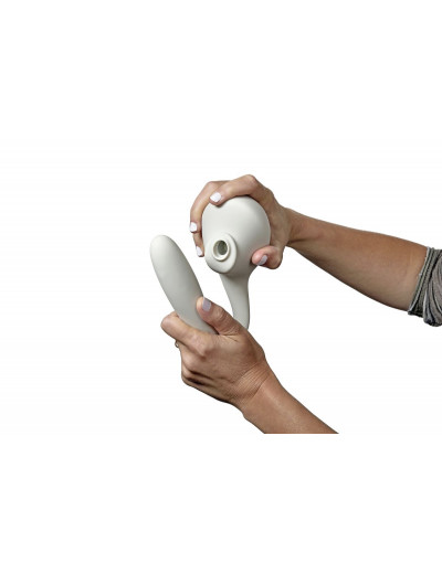 Серый вакуумный стимулятор с отростком Ose 2 Premium Robotic Massager