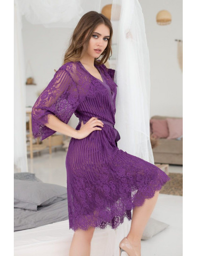 Изящный длинный халат Lolita из кружева