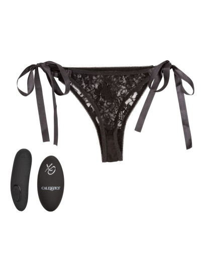 Черные кружевные трусики с вибратором для стимуляции клитора Remote Control Lace Thong Set