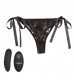 Черные кружевные трусики с вибратором для стимуляции клитора Remote Control Lace Thong Set