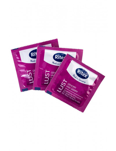 Рифленые презервативы RITEX LUST с пупырышками - 3 шт.