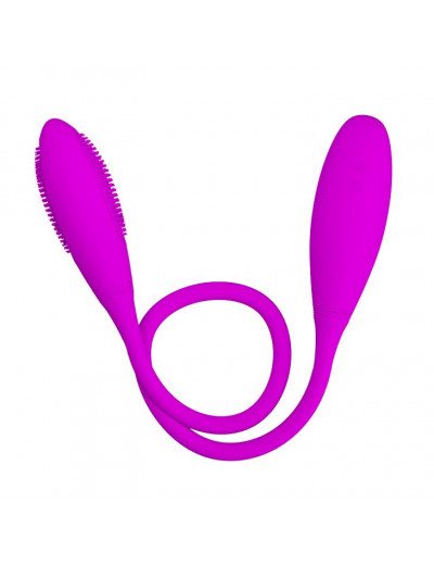 Двусторонний перезаряжаемый вибратор Snaky Vibe на гибком стержне - 60 см.