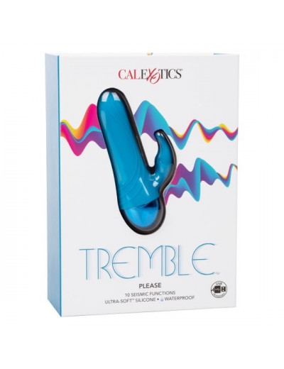 Голубой мини-вибратор Tremble Please - 12 см.