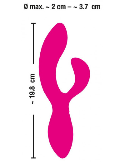 Ярко-розовый вибратор-кролик Bendable Rabbit Vibrator - 19,8 см.