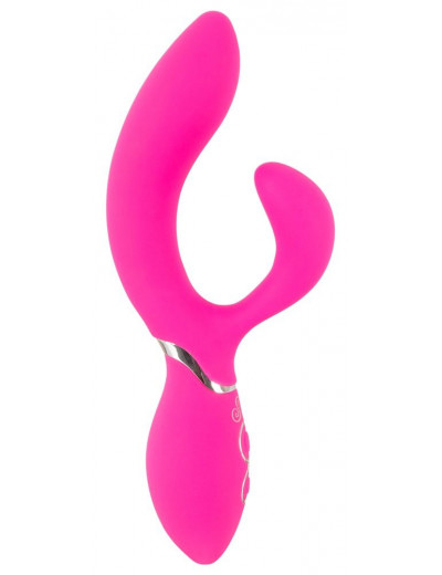 Ярко-розовый вибратор-кролик Bendable Rabbit Vibrator - 19,8 см.