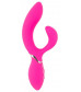 Ярко-розовый вибратор-кролик Bendable Rabbit Vibrator - 19,8 см.