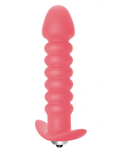Розовая анальная вибропробка Twisted Anal Plug - 13 см.