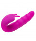 Розовый вибратор Ribbed Dual Stimulator - 17 см.