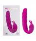 Розовый вибратор Ribbed Dual Stimulator - 17 см.