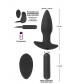 Черная анальная вибропробка с пультом ДУ Remote controlled Butt Plug - 13 см.