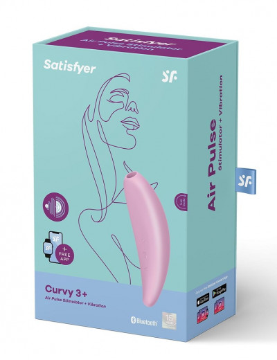 Розовый вакуум-волновой стимулятор Satisfyer Curvy 3+