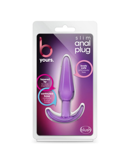 Фиолетовая анальная пробка в форме якоря Slim Anal Plug - 10,8 см.