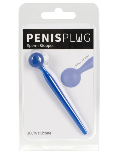 Синий уретральный стимулятор Penis Plug - 9,6 см.