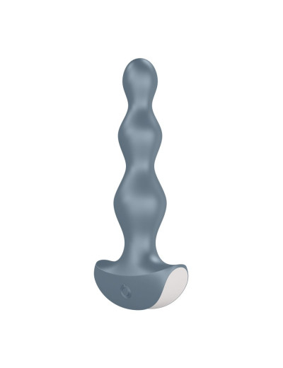 Серая анальная пробка с вибрацией Lolli Plug 2 - 14 см.