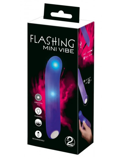 Фиолетовый мини-вибратор Flashing Mini Vibe - 15,2 см.
