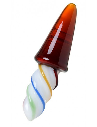 Коническая стеклянная анальная втулка Sexus Glass - 16 см.