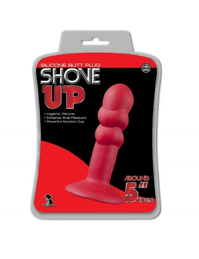 Красная анальная пробка SHOVE UP 5INCH SILICONE BUTT PLUG RED - 12,7 см.