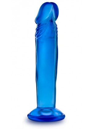 Синий анальный фаллоимитатор Sweet N Small 6 Inch Dildo With Suction Cup - 16,5 см.