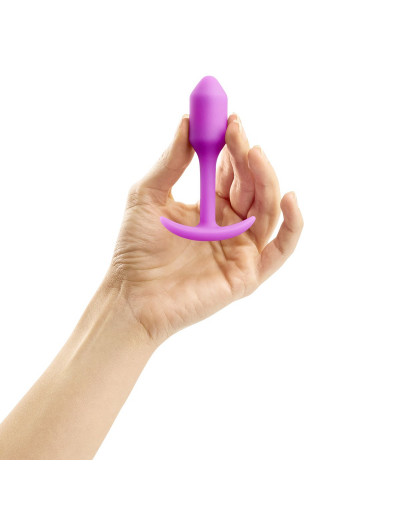 Розовая пробка для ношения B-vibe Snug Plug 1 - 9,4 см.