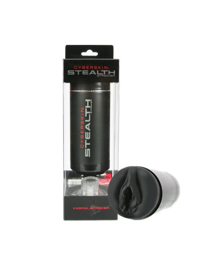 Чёрный мастурбатор-вагина на присоске CyberSkin Stealth Pussy Stroker