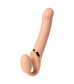 Телесный безремневой вибрострапон Vibrating Bendable Strap-On L