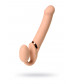 Телесный безремневой вибрострапон Vibrating Bendable Strap-On L