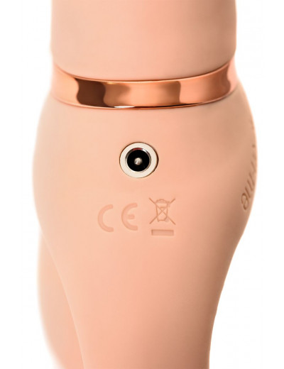 Телесный безремневой вибрострапон Vibrating Bendable Strap-On L