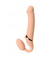 Телесный безремневой вибрострапон Vibrating Bendable Strap-On L