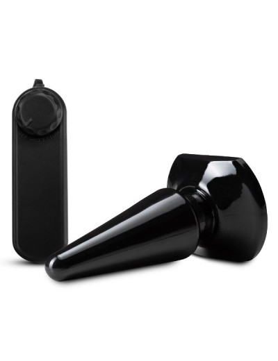 Черная анальная пробка с вибрацией Basic Vibrating Anal Pleaser - 10,2 см.