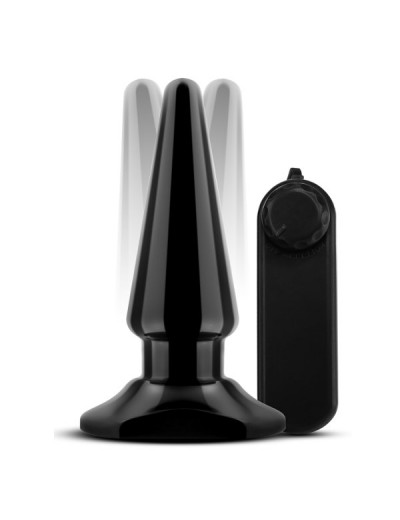 Черная анальная пробка с вибрацией Basic Vibrating Anal Pleaser - 10,2 см.