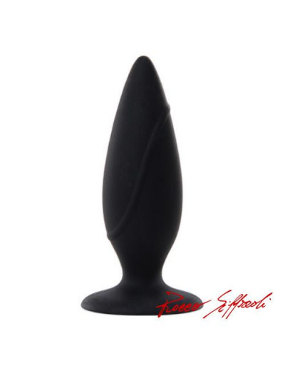 Чёрная силиконовая анальная пробка ROCCO ANAL PLUG LARGE - 12,7 см.