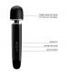Черный мощный жезловый вибратор с изогнутой ручкой Charming Massager - 24 см.