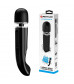 Черный мощный жезловый вибратор с изогнутой ручкой Charming Massager - 24 см.