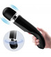 Черный мощный жезловый вибратор с изогнутой ручкой Charming Massager - 24 см.