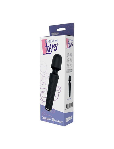 Чёрный перезаряжаемый жезловый вибратор JOYRUSH MASSAGER