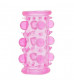 Эластичная розовая насадка с шипами и шишечками JELLY JOY LUST CLUSTER PINK