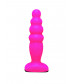Розовый анальный стимулятор Small Bubble Plug - 11 см.