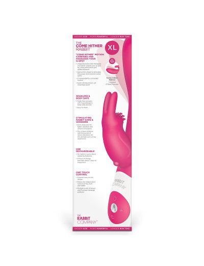 Розовый вибратор The Come Hither Rabbit XL с  манящим  эффектом