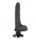 Черный вибратор на присоске Basecock Realistic Vibrator 2in1 - 18,5 см.