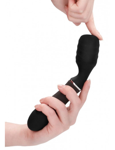 Черный универсальный вибратор с электростимуляцией Electro Vibrating Wand
