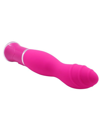 Розовый вибратор ECSTASY Rippled Vibe - 19,5 см.