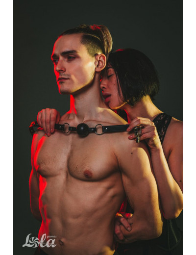 Черный кляп Love Addict на замочке
