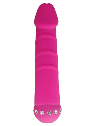 Розовый вибратор SPARKLE SUCCUBI VIBRATING DONG - 14,5 см.