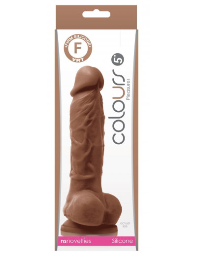 Коричневый фаллоимитатор на присоске 5 Dildo - 18 см.